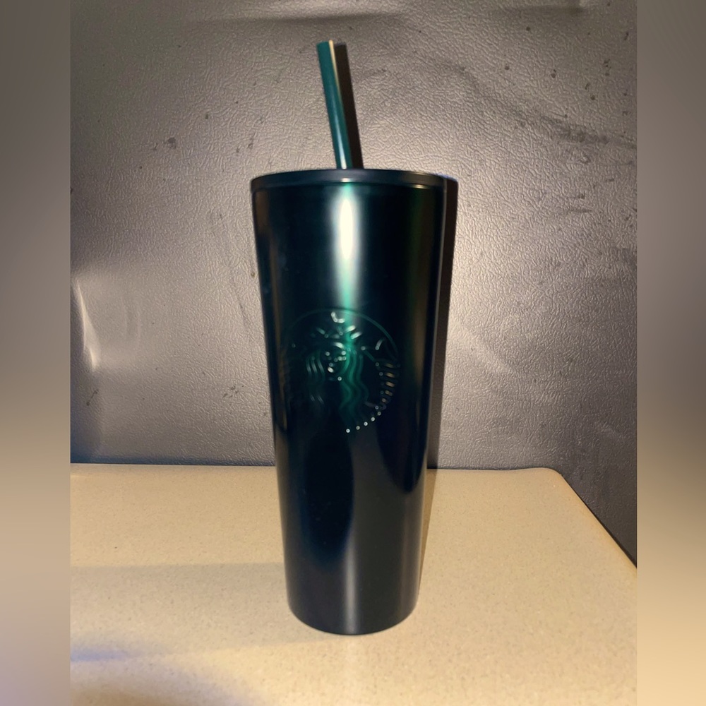 Starbucks Stainless Steel 24-Ounce Cold Cup Tumbler  2020 Black Green